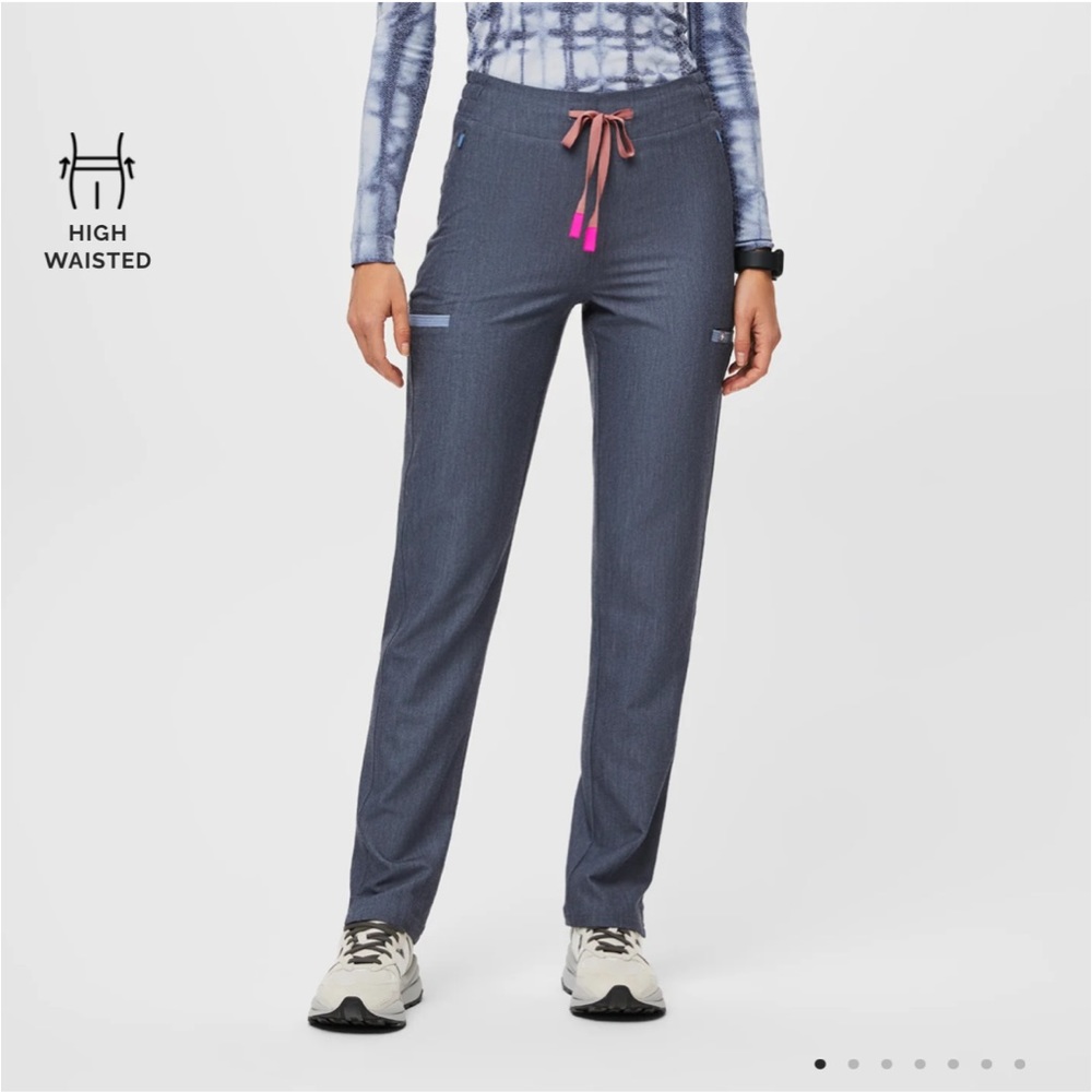 Evans Skinny Scrub Pant Tall Large- Heathered Denim